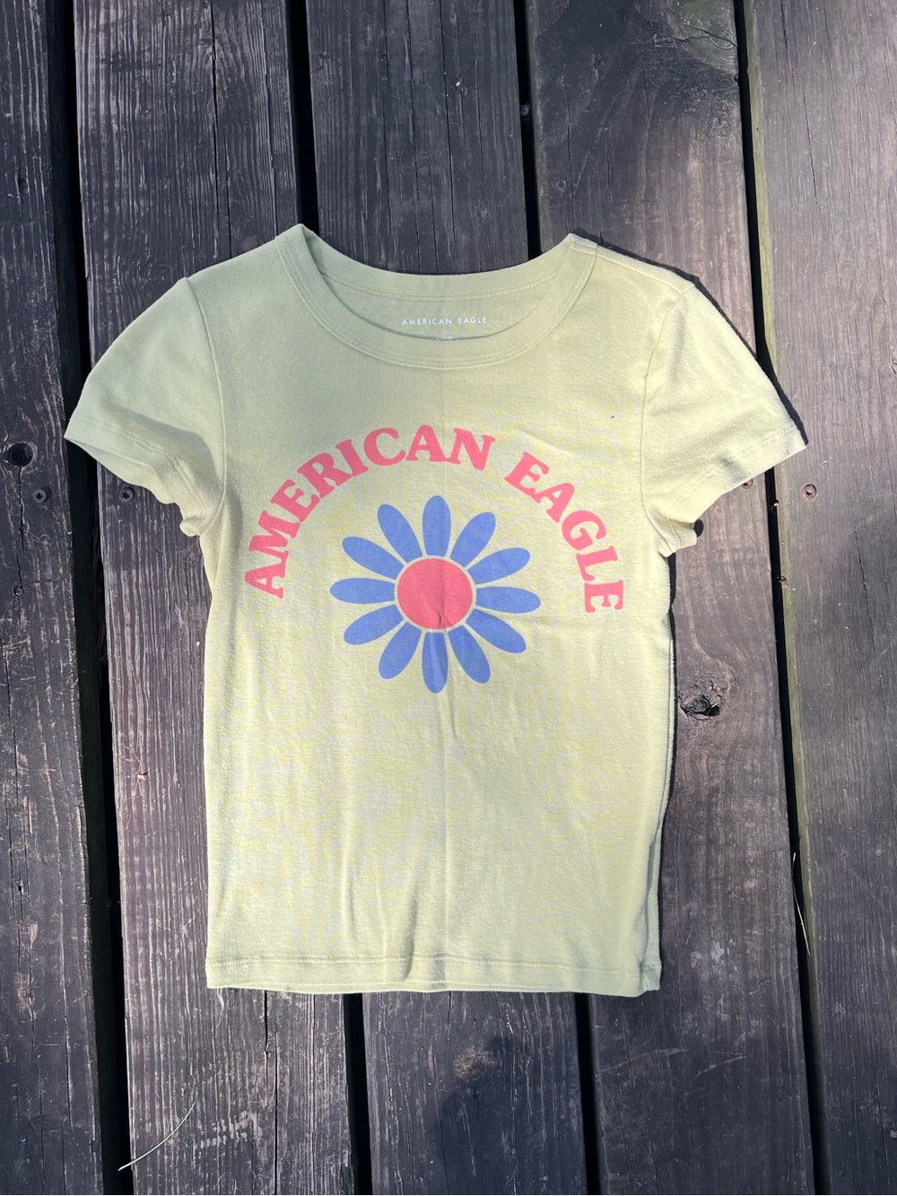 American Eagle Floral Graphic Tee Size Small